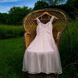 1960s Sweet Slip Dress Sheer Nightgown  Vintage Boudoir Peignoir Nightie